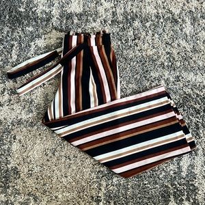 Ann Taylor Striped Wide Leg Business Professional Pants